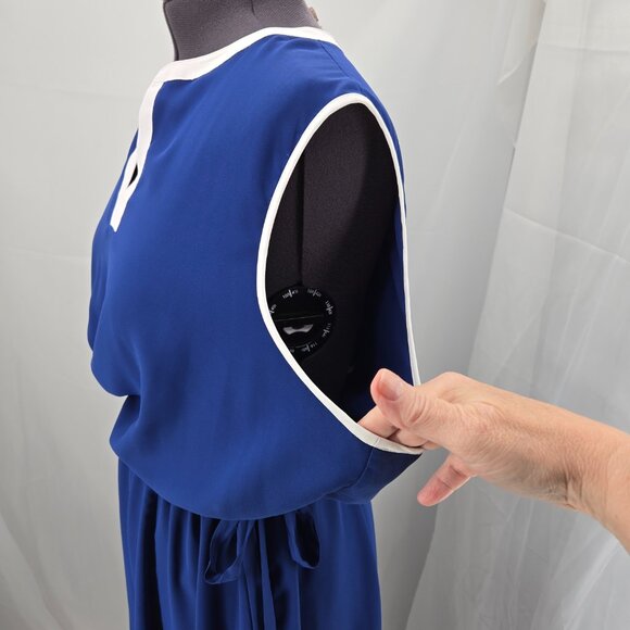 725-29 Anne Klein Royal Blue & white Maxi dress XXL - Picture 4 of 10